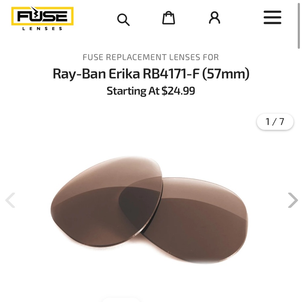 FUSE Lenses NWOT Fuse Pro Brown Polarized Lenses for RayBan Erika Sunglasses